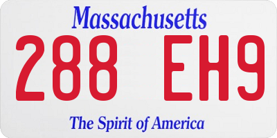 MA license plate 288EH9