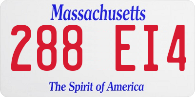 MA license plate 288EI4
