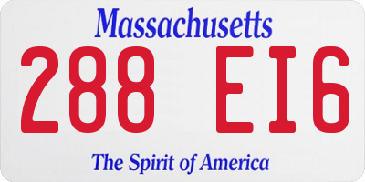 MA license plate 288EI6