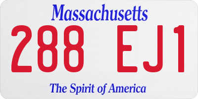 MA license plate 288EJ1