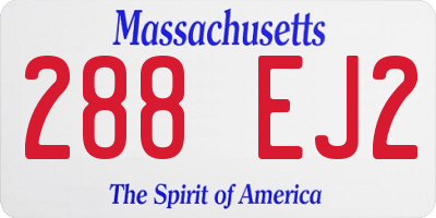 MA license plate 288EJ2