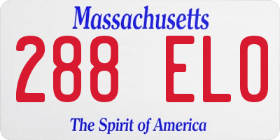 MA license plate 288EL0