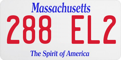 MA license plate 288EL2
