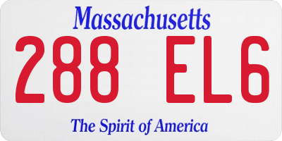 MA license plate 288EL6