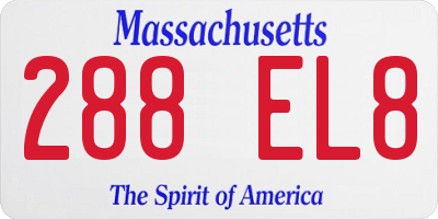 MA license plate 288EL8