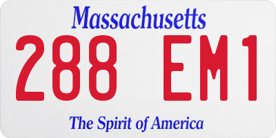 MA license plate 288EM1