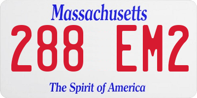 MA license plate 288EM2