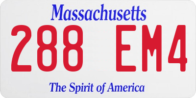 MA license plate 288EM4