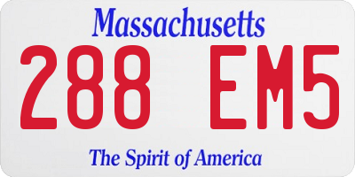 MA license plate 288EM5