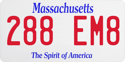 MA license plate 288EM8