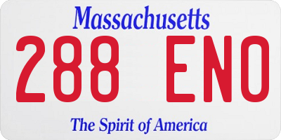 MA license plate 288EN0