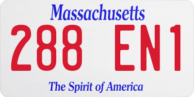 MA license plate 288EN1