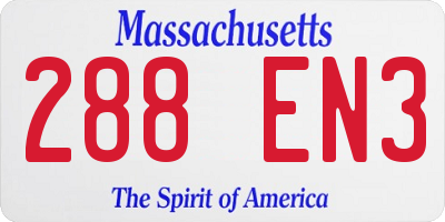 MA license plate 288EN3