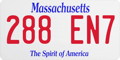 MA license plate 288EN7