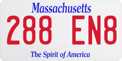 MA license plate 288EN8
