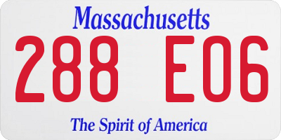 MA license plate 288EO6