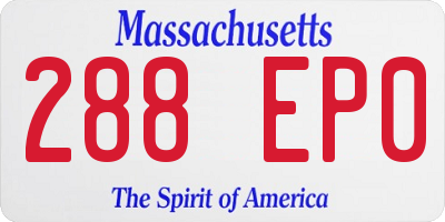 MA license plate 288EP0