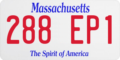 MA license plate 288EP1