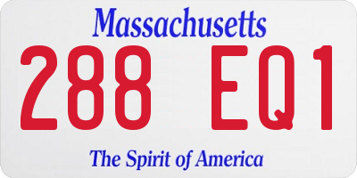 MA license plate 288EQ1