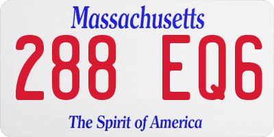 MA license plate 288EQ6
