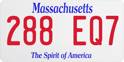 MA license plate 288EQ7