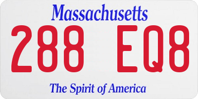 MA license plate 288EQ8