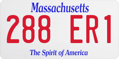 MA license plate 288ER1