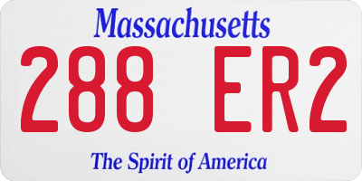 MA license plate 288ER2