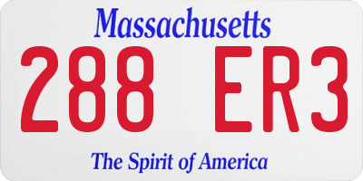 MA license plate 288ER3