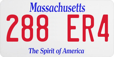 MA license plate 288ER4