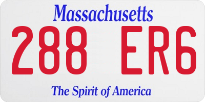 MA license plate 288ER6