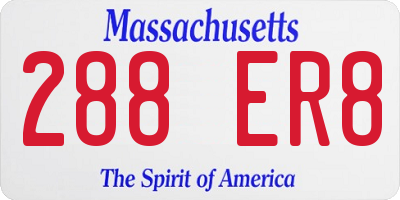 MA license plate 288ER8