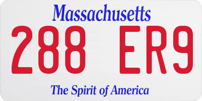 MA license plate 288ER9
