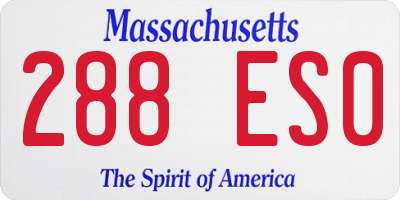 MA license plate 288ES0