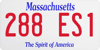 MA license plate 288ES1