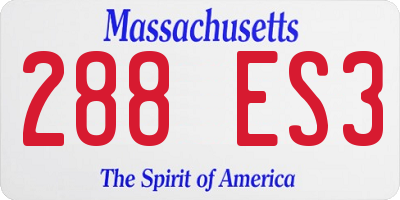 MA license plate 288ES3