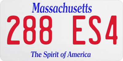 MA license plate 288ES4