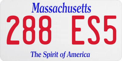MA license plate 288ES5