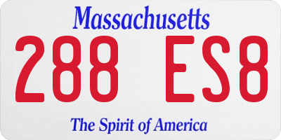 MA license plate 288ES8