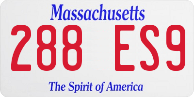 MA license plate 288ES9
