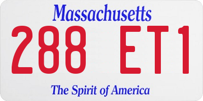MA license plate 288ET1