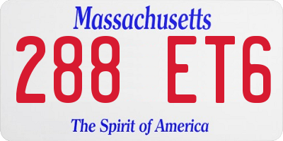 MA license plate 288ET6