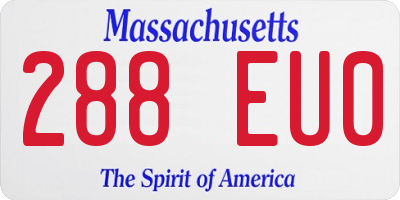 MA license plate 288EU0
