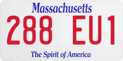 MA license plate 288EU1
