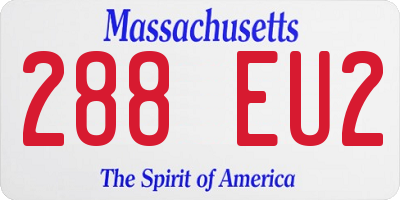 MA license plate 288EU2