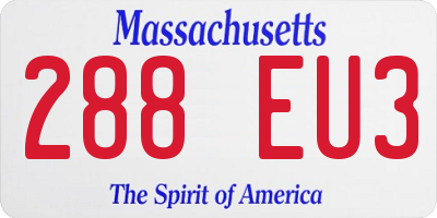 MA license plate 288EU3