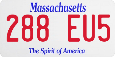 MA license plate 288EU5