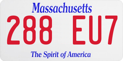 MA license plate 288EU7