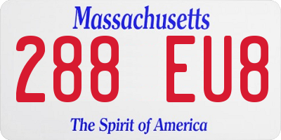 MA license plate 288EU8