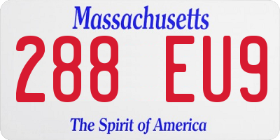 MA license plate 288EU9